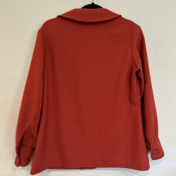 Pendleton Knockabouts Button Up Wool Jacket Women's Medium Red Collared VTG 60s - Picture 3 of 9